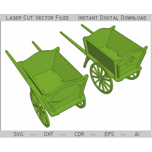  Håndvogn laserskårne vektorskabeloner — To designs
