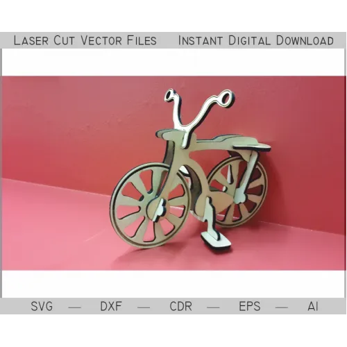  3D-cykel laserskåret vektorskabelon - download med det samme