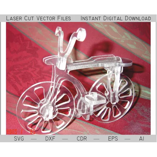  3D-cykel laserskåret vektorskabelon - download med det samme