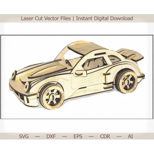  Racerbil laserskåret vektorfil til laser og CNC - SVG DXF EPS