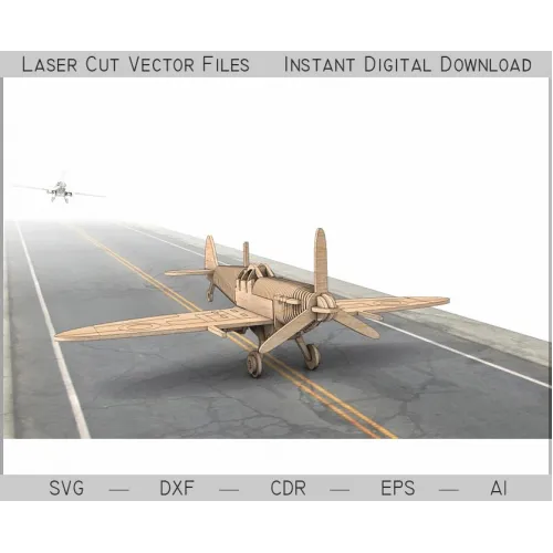  Laserskåret flyvektorskabelon - 3D-krydsfinermodelfiler