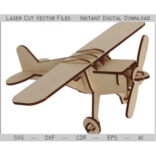  Vintage biplan laserskårne vektorfiler - øjeblikkelig download