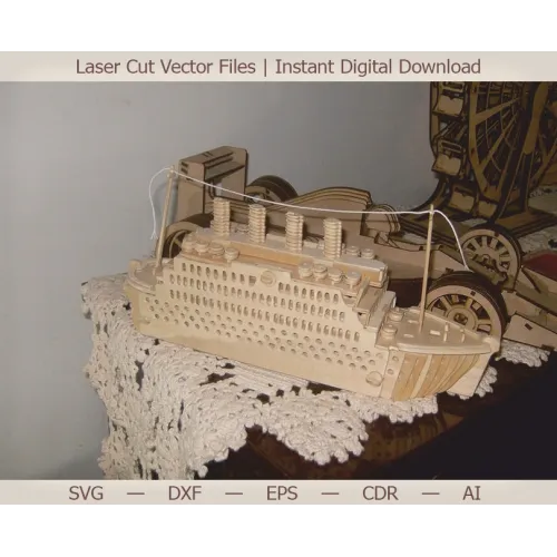  Titanic 3D laserskåret vektormodel – øjeblikkelig digital download