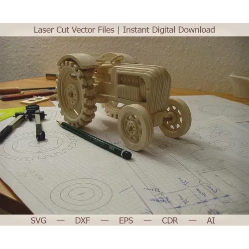  Traktor 3D laserskåret vektorfil til CNC og laserskæring