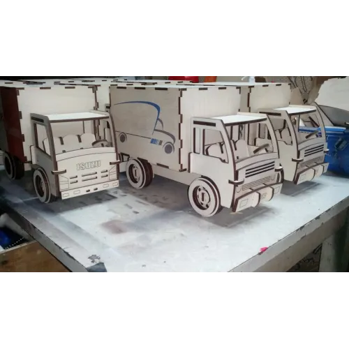  Varevogn laserskåret vektor skabelon — Mini lastbil 3D-model