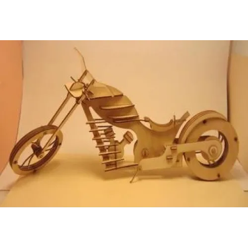  Chopper Motorcykel 3D Laserskåret Vektor Kit