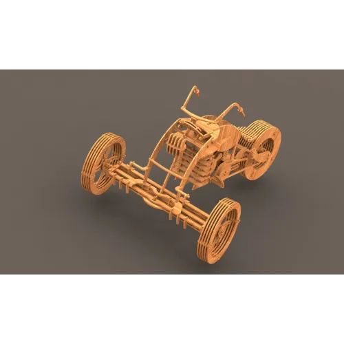  Chopper Trehjulet Cykel 3D Laserskåret Vektor Skabelon