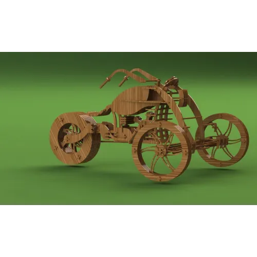  Chopper Trehjulet Cykel 3D Laserskåret Vektor Skabelon