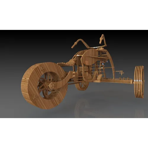  Chopper Trehjulet Cykel 3D Laserskåret Vektor Skabelon