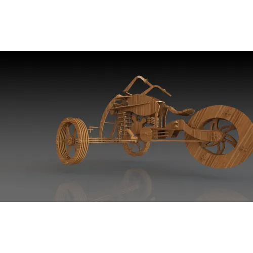  Chopper Trehjulet Cykel 3D Laserskåret Vektor Skabelon