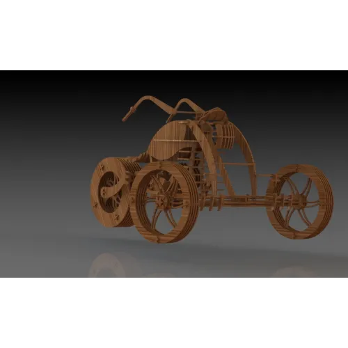  Chopper Trehjulet Cykel 3D Laserskåret Vektor Skabelon