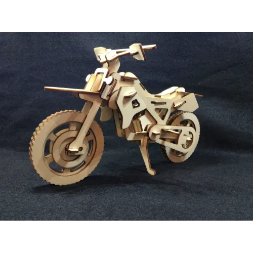  Motocrosscykel laserskåret vektorskabelon til 3D træmodel