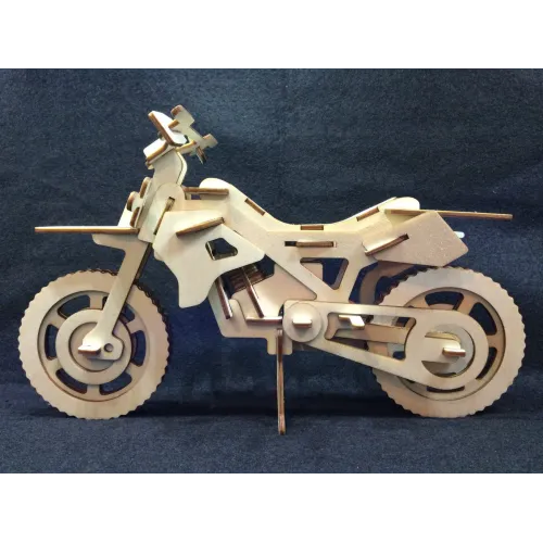  Motocrosscykel laserskåret vektorskabelon til 3D træmodel