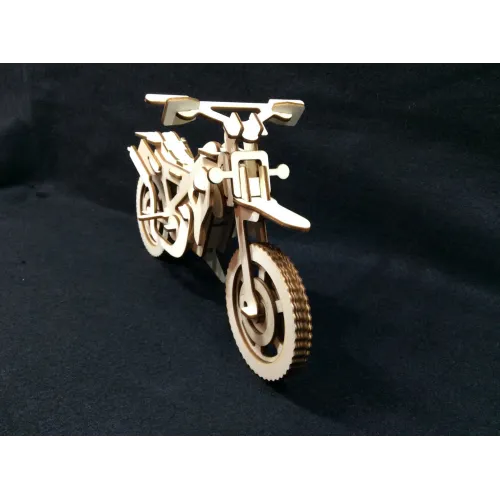  Motocrosscykel laserskåret vektorskabelon til 3D træmodel