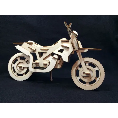 Motocrosscykel laserskåret vektorskabelon til 3D træmodel