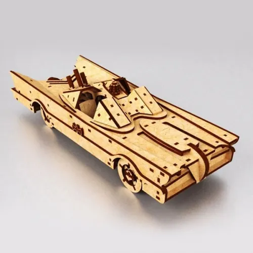  3D Batmobile Puslespil Vektor Skabelon til Laserskæring