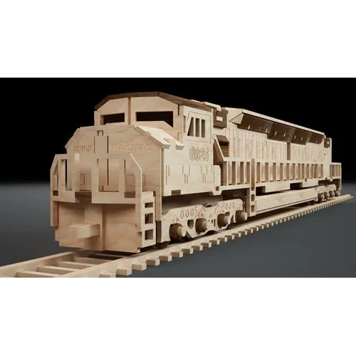  Laserskåret vektorfil til diesellokomotivmodel – download med det samme