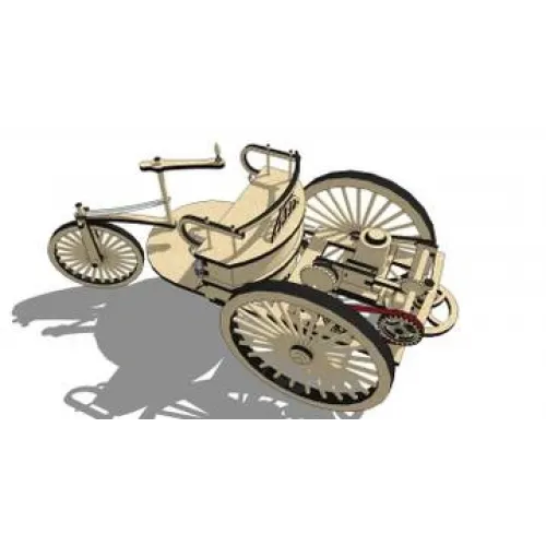  Karl Benz-vogn laserskåret vektorskabelon