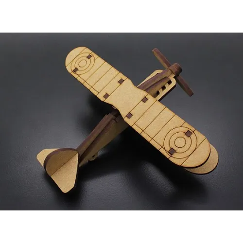  Vintage Biplane Laser Cutting File til Krydsfiner SVG DXF