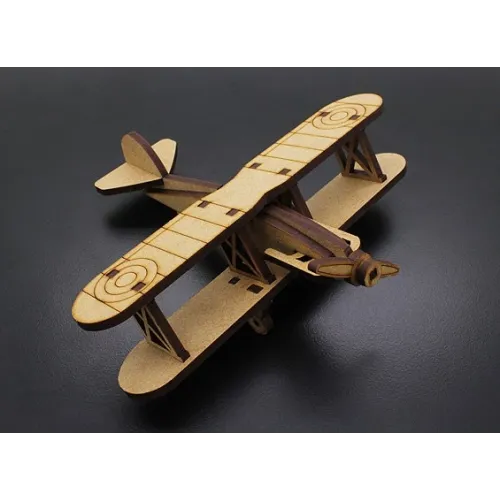  Vintage Biplane Laser Cutting File til Krydsfiner SVG DXF