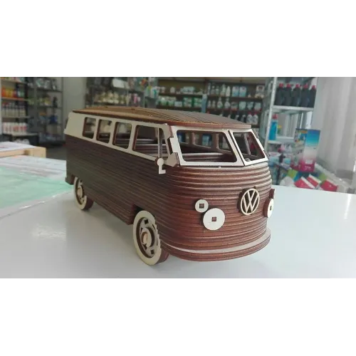  VW Campingvogn Laserskærefil – 3D Retro Bus Vektor Skabelon