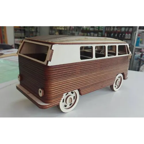  VW Campingvogn Laserskærefil – 3D Retro Bus Vektor Skabelon