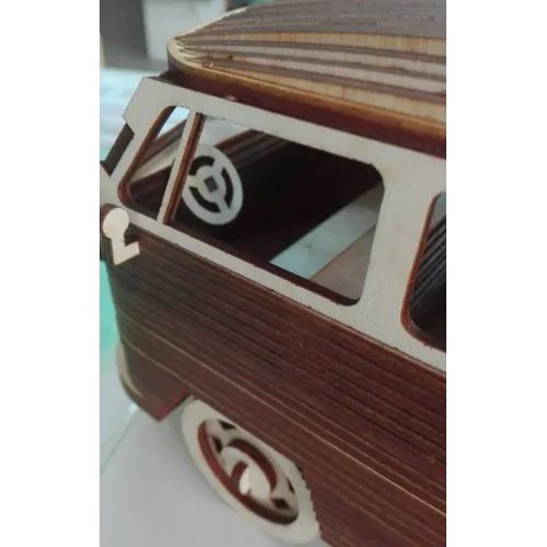  VW Campingvogn Laserskærefil – 3D Retro Bus Vektor Skabelon