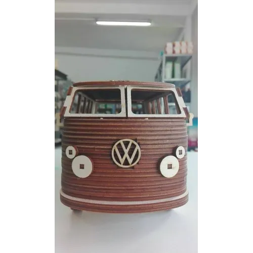  VW Campingvogn Laserskærefil – 3D Retro Bus Vektor Skabelon