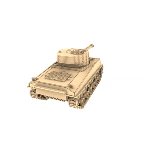  M4 Sherman Tank laserskåret vektorskabelon - SVG DXF AI