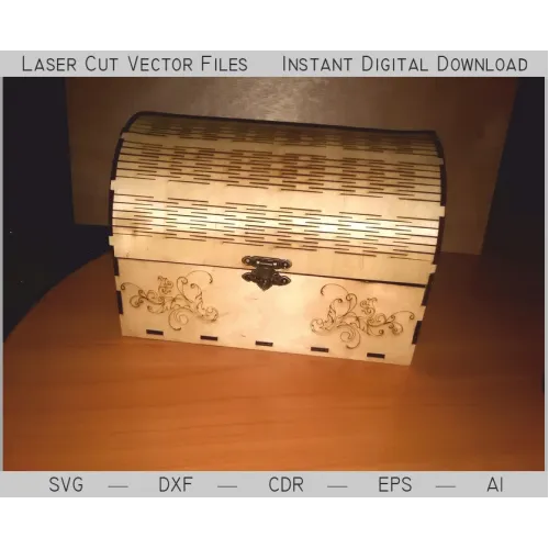  Kiste laserskåret vektor skabelon SVG DXF AI EPS CDR