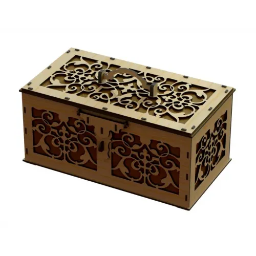  Ornamental trækasse laserskåret vektor skabelon