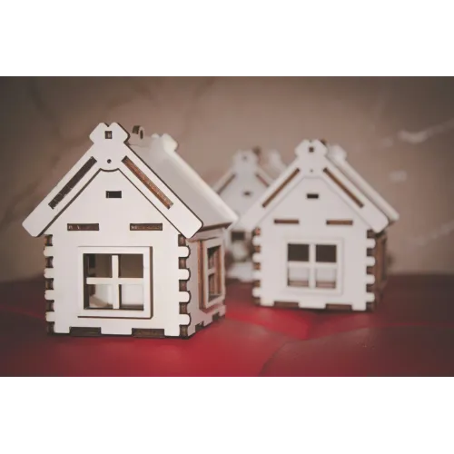  Lille hus laserskærefil - Vektor skabelon til miniature træhytte