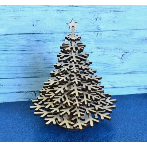  Arquivo para corte a laser de árvore de Natal 3D em camadas (SVG, DXF)