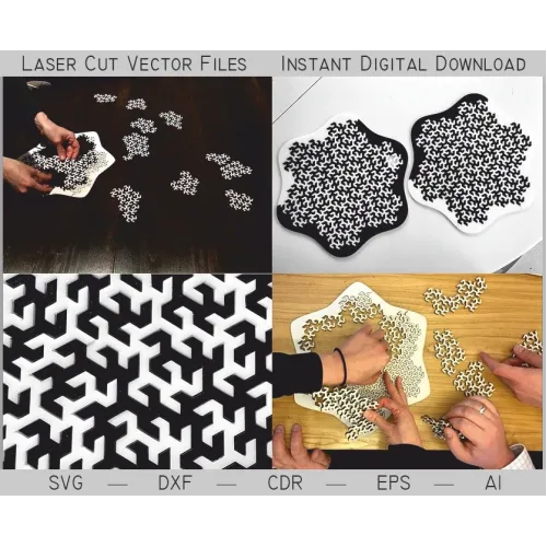  Standpuslespil - Laserskåret vektorskabelon (SVG DXF EPS AI CDR)