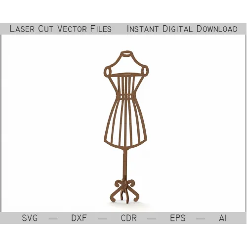  Kjoleform Mannequin Laser Cut Vektor Fil