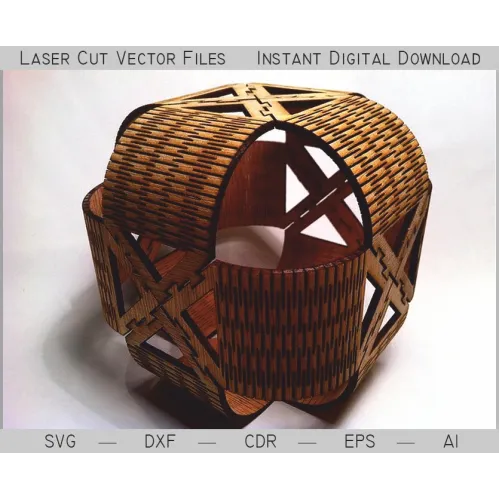  Dekorativ kube laserskåret vektorfil — SVG DXF AI EPS CDR