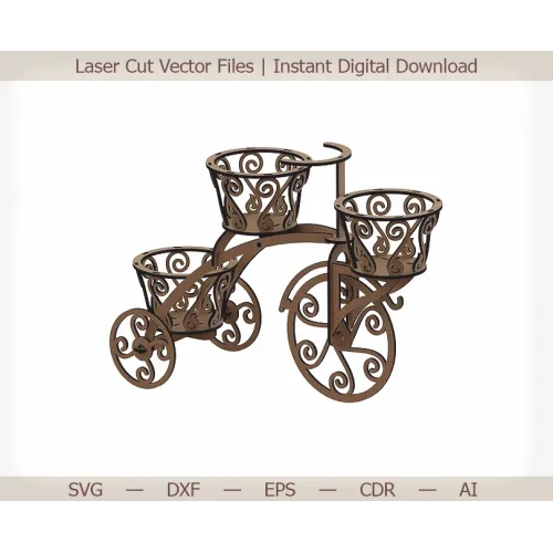 Laserskåret vektorfil – Cykelplantestativ SVG DXF EPS
