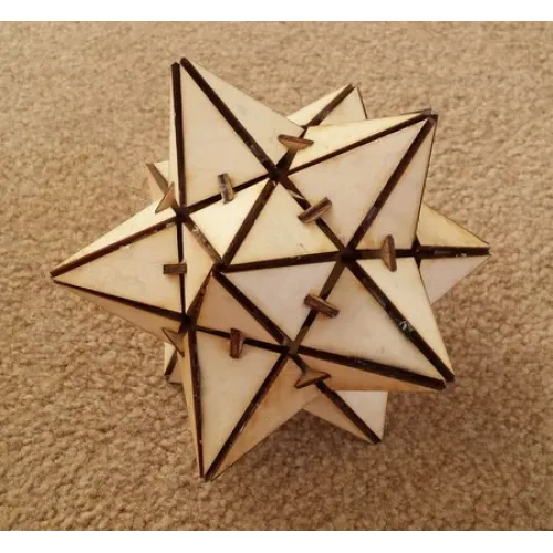  3D Stellated Dodecaeder Puslespil Vektor til Laserskæring