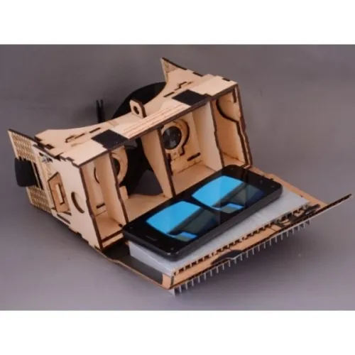  Laserskåret vektor skabelon til træ VR headset 3D-briller