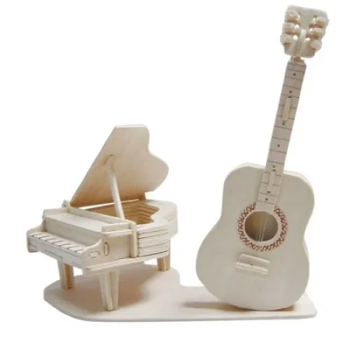  Arquivos vetoriais para corte a laser de mini piano e guitarra (SVG, DXF, AI)