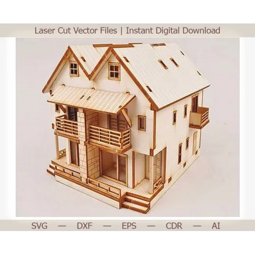  Landsteds laserskåret vektorskabelon til 3D-model og arkitektonisk mockup