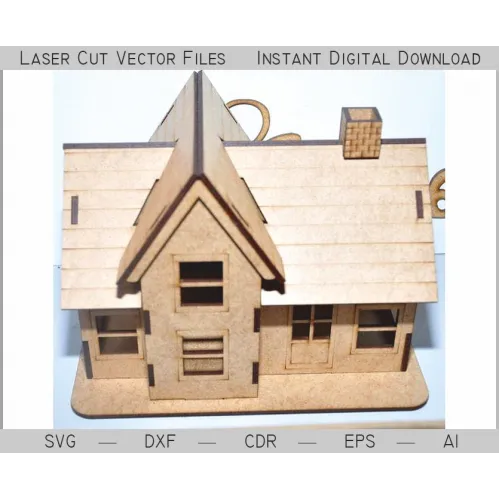  Lodge Cottage laserskåret vektorfil til øjeblikkelig download