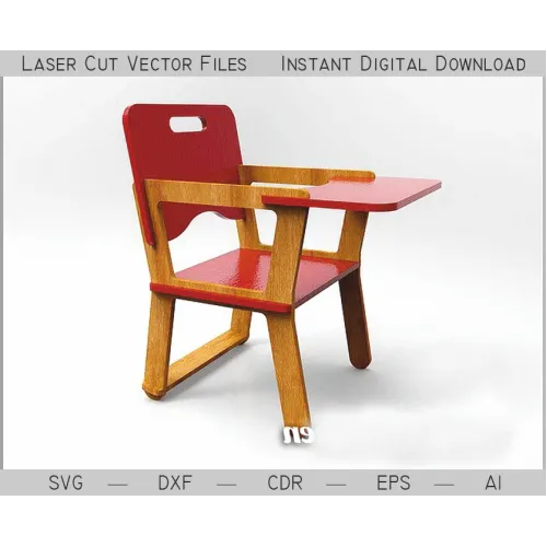  Dukkestol med laserskåret vektorfil (SVG DXF CDR EPS AI)