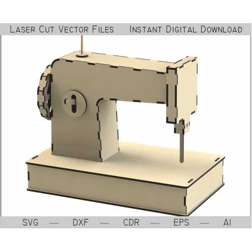  Laserskåret symaskinevektorskabelon (SVG, DXF, AI)