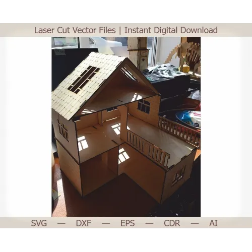  Miniature dukkehus laserskåret vektor skabelon