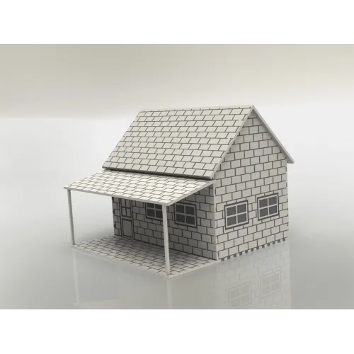  Laserskæringsvektorskabelon til hus i det gamle vesten for producenter