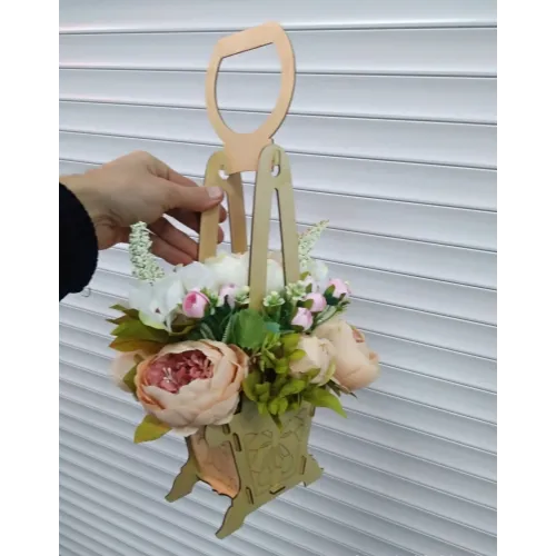 花篮木制悬挂式花盆激光切割文件