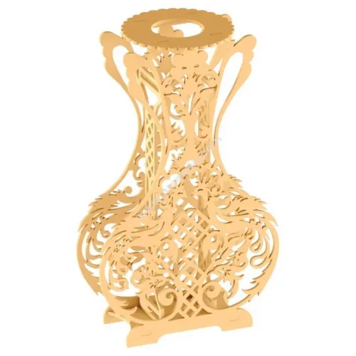  Modèle vectoriel de vase orné de filigranes pour découpe laser