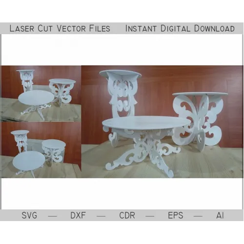  Laserskårne kageborde - Vektorfiler (SVG, DXF, AI)