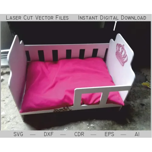  Kæledyrsseng laserskåret vektorfil - SVG DXF EPS AI CDR øjeblikkelig download